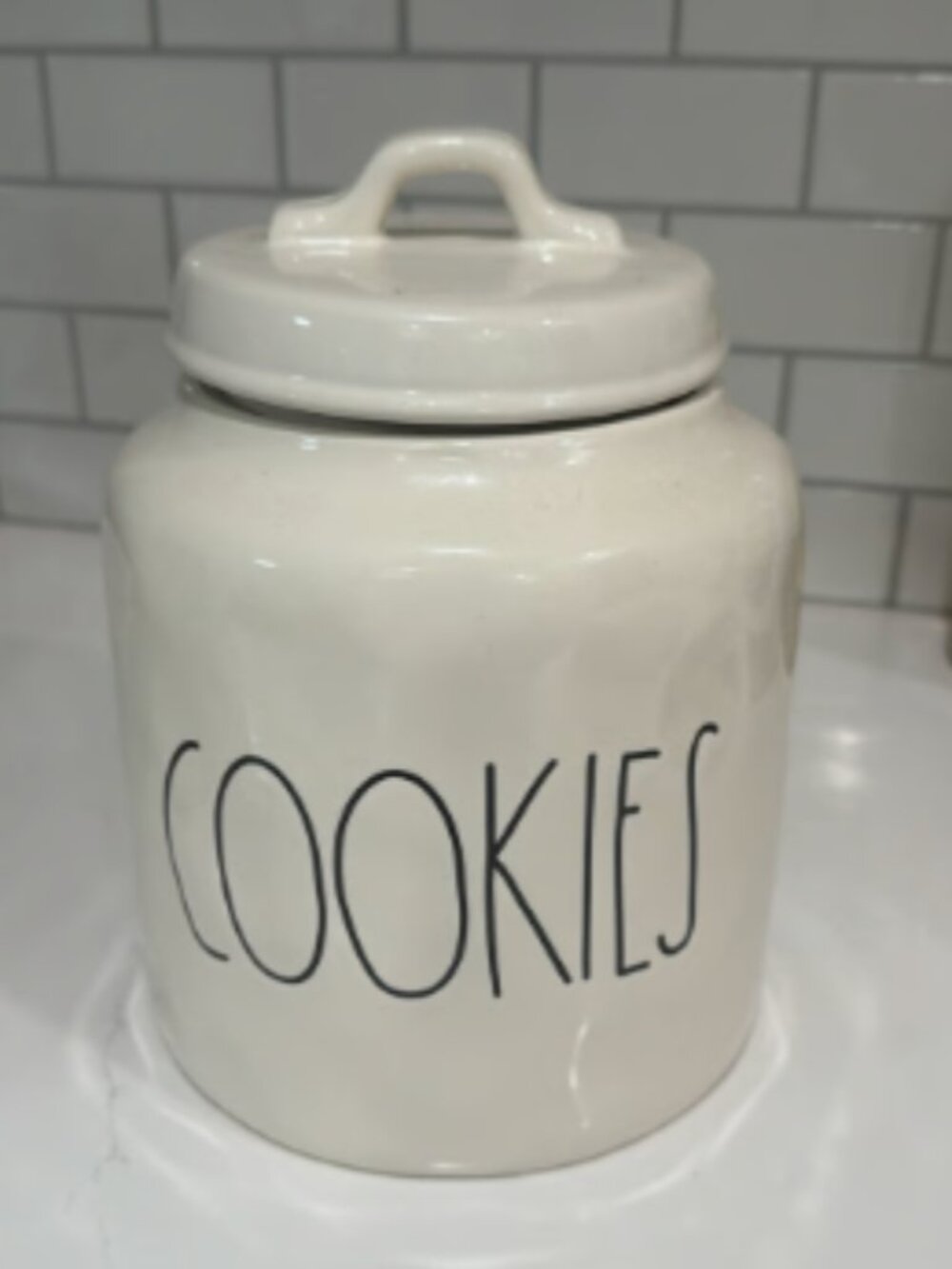 Rae Dunn "COOKIES" Ceramic Kitchen Canister with Lid